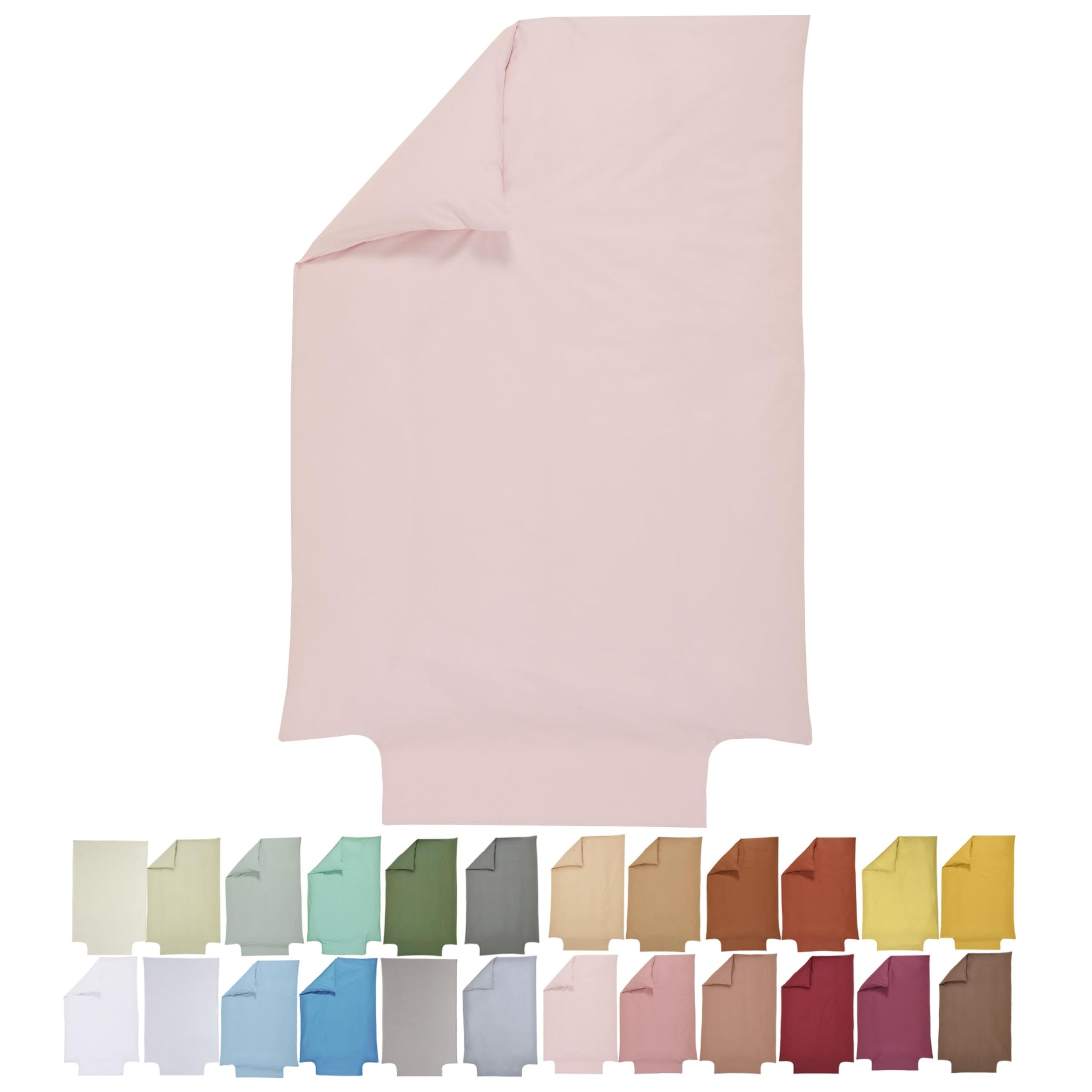 P'tit Basile - Set copripiumino 100 x 140 cm + federa per cuscino 40 x 60 cm - rosa petalo - 100% cotone biologico- Copripiumino neonato de Lettino con sbarre letto bebè 60x120 70x140 o culla