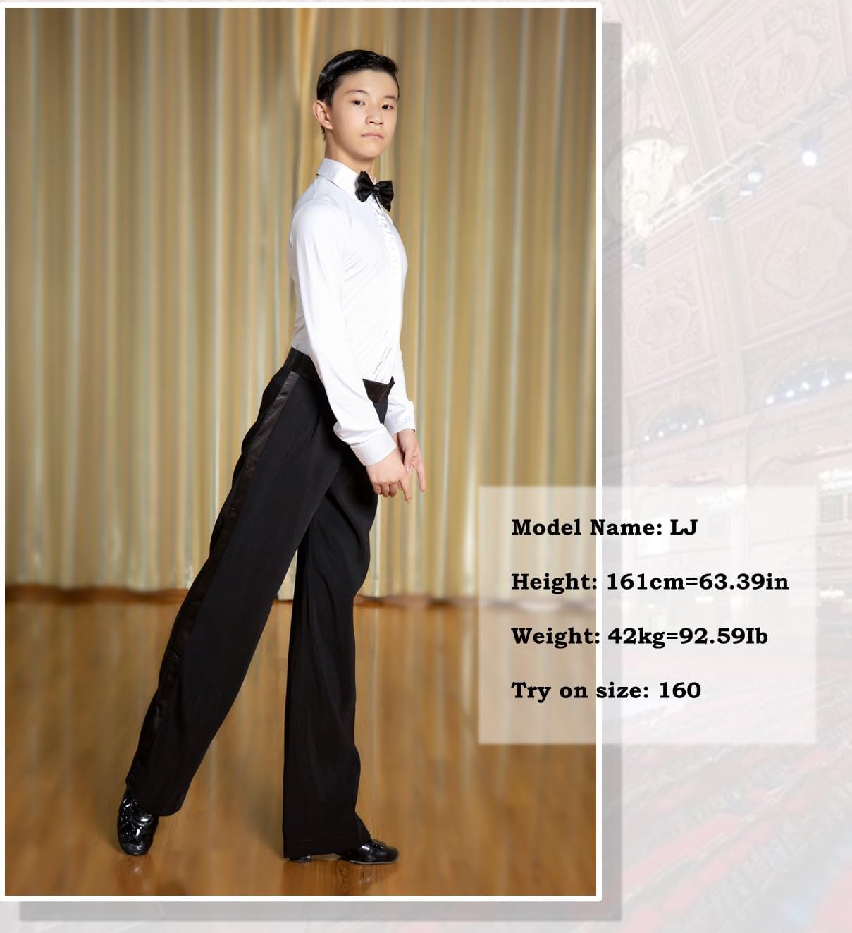 SCGGINTTANZ GD5101 Kid Latin Modern Ballroom Dance Professional Race/Performance Shirt or Pants for Boys - Image 8