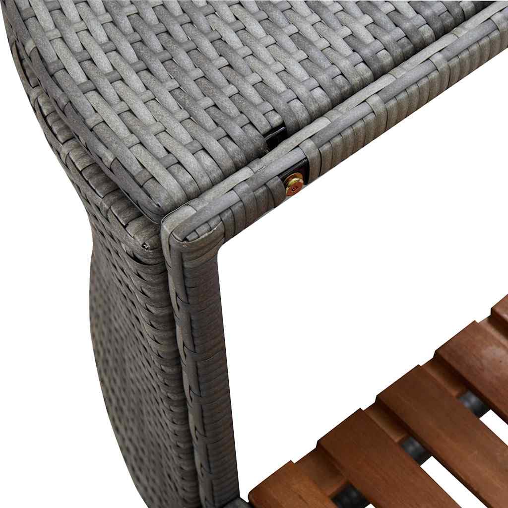 Whirlpool, bordo quadrato grigio, rivestimento per piscina in rattan sintetico con gradini in legno di acacia, dimensioni esterne 268 x 268 x 55 cm