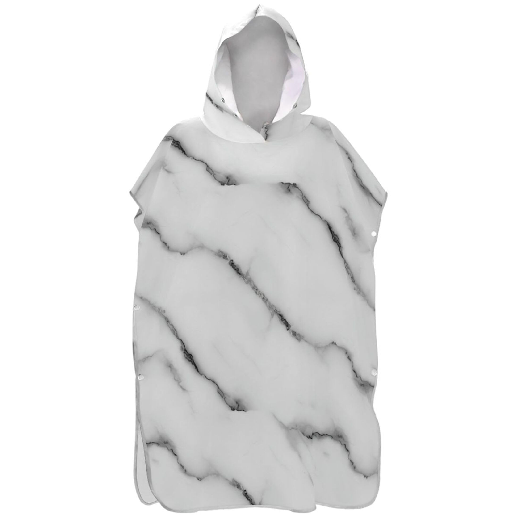 Poncho de surf absorbant motif marbre gris coupe ample taille unique adulte avec capuche