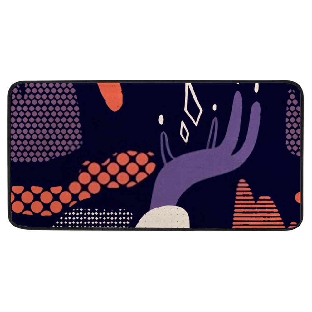 Tapis de cuisine antidérapant 100x50 cm confortable aux formes artistiques