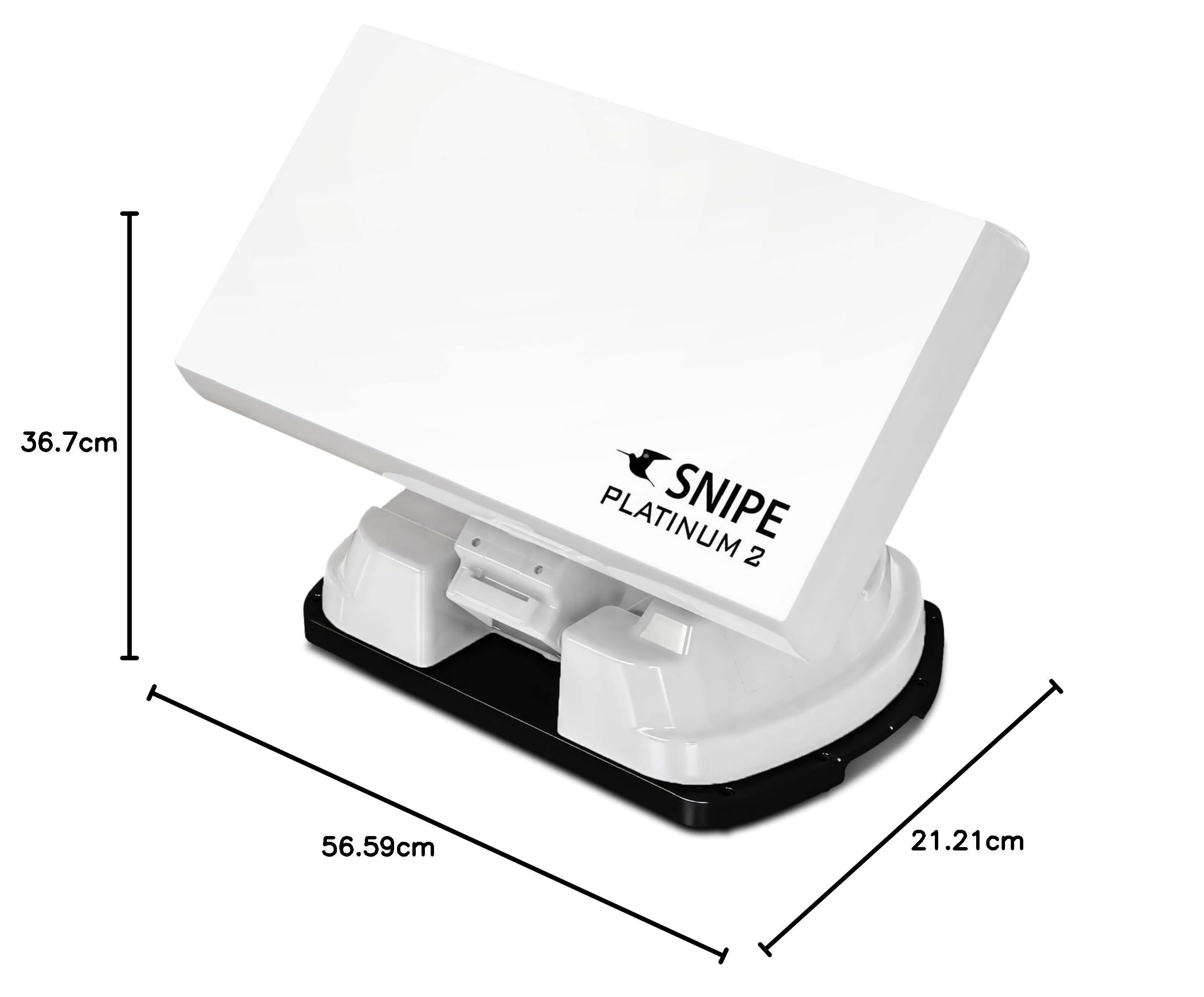 Selfsat Snipe Platinum 2 - Single - Vollautomatische Satellitenantenne, Campingantenne mit BT Fernbedienung und iOS/Android Steuerung, GPS, Flachantenne, PLL-LNB