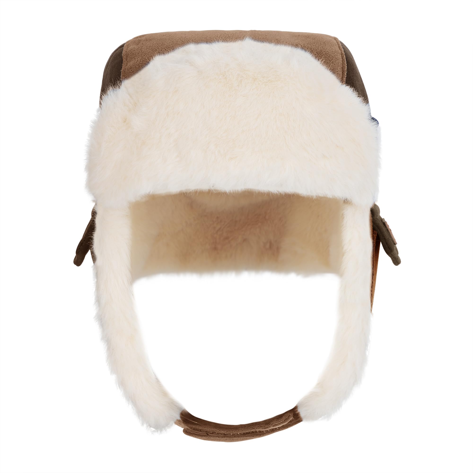 JIAHG Chapka d'hiver Enfant 3-8 Ans Chapeau d'aviateur Suédé Imperméable Doublé de Polaire Bonnet de Trappeur avec Oreillettes Doux Épais Chaud pour Sports en Plein Air