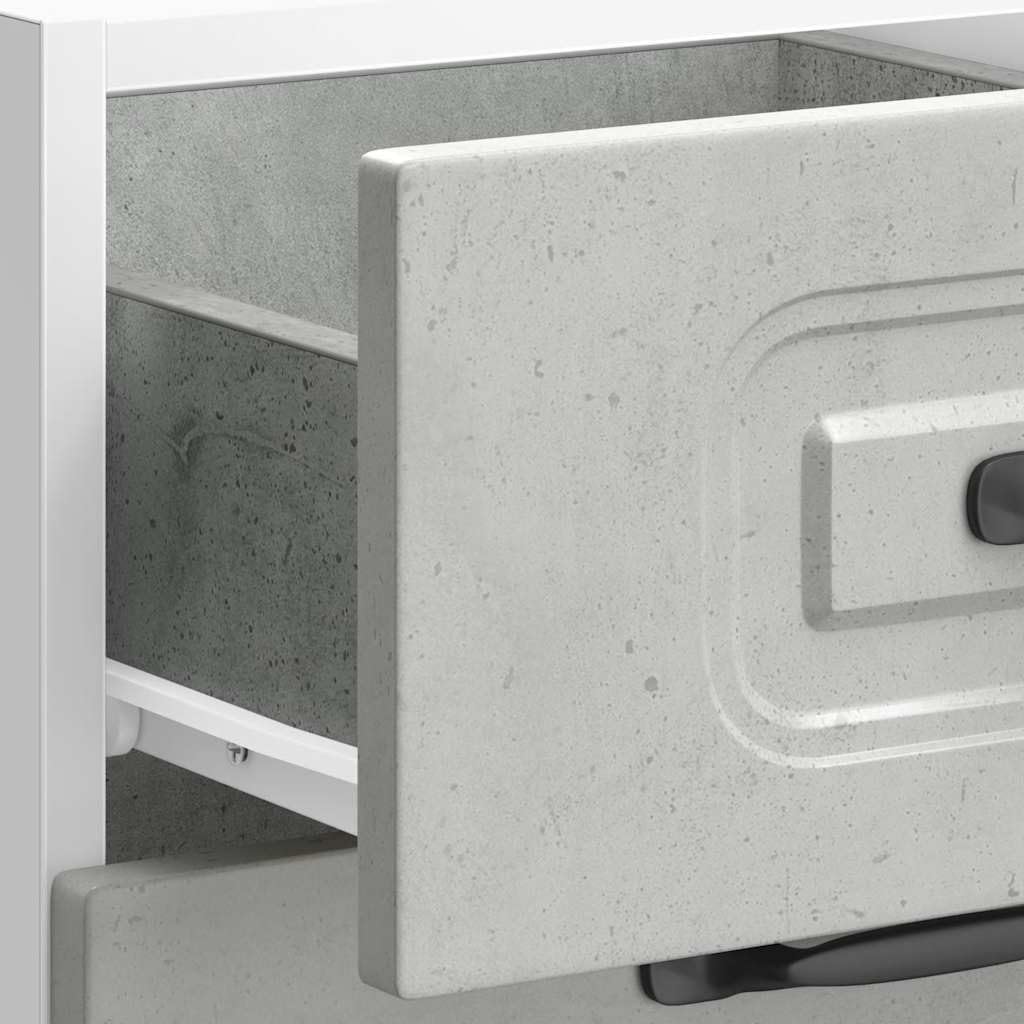 vidaXL Mueble bajo de Cocina Kalmar Madera de ingeniería Gris hormigón, Mueble bajo de Fregadero, Mueble bajo de Cocina con cajón, Mueble bajo de Fregadero