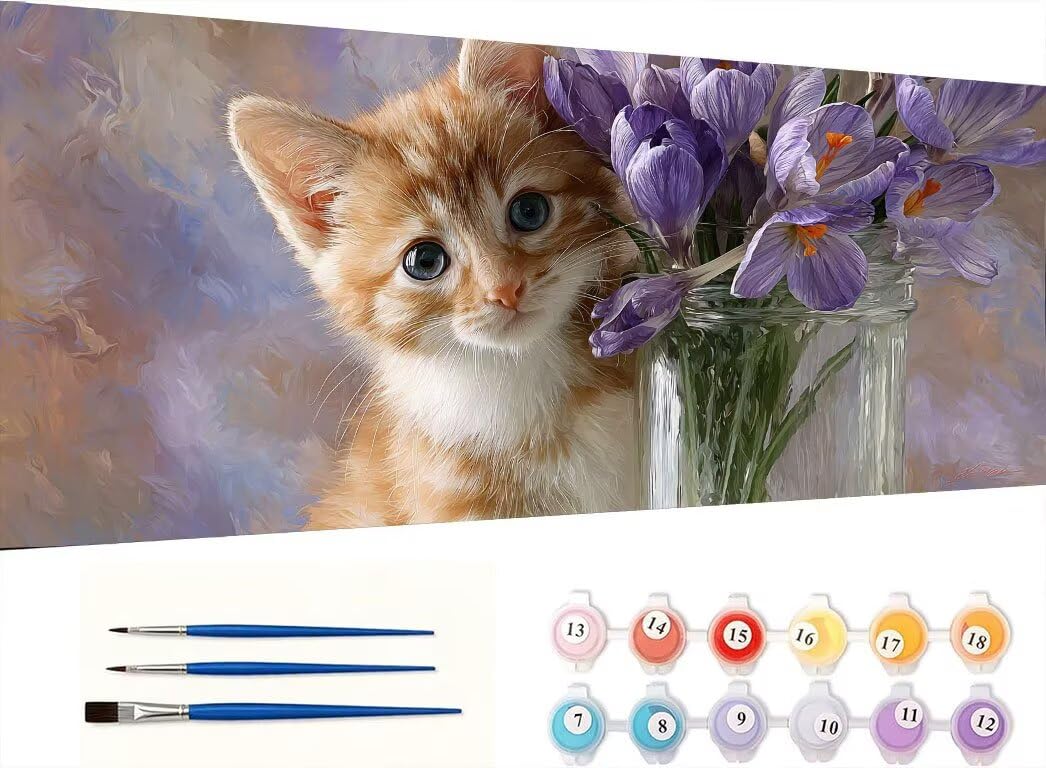 Pintar por Numeros Adultos, Gato JarróN, 70x90cm 7JGWX-223
