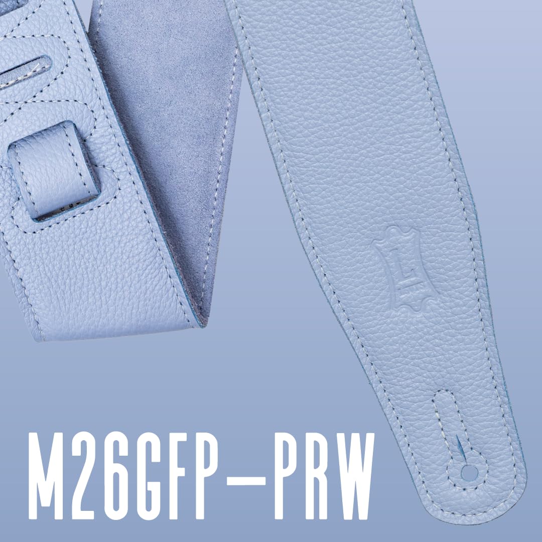 LEVY'S - Skórzany pasek na ramię Garment 2,5" regulowany 44-52", tył z zamszu, kolor Periwinkle (M26GFP-PRW)