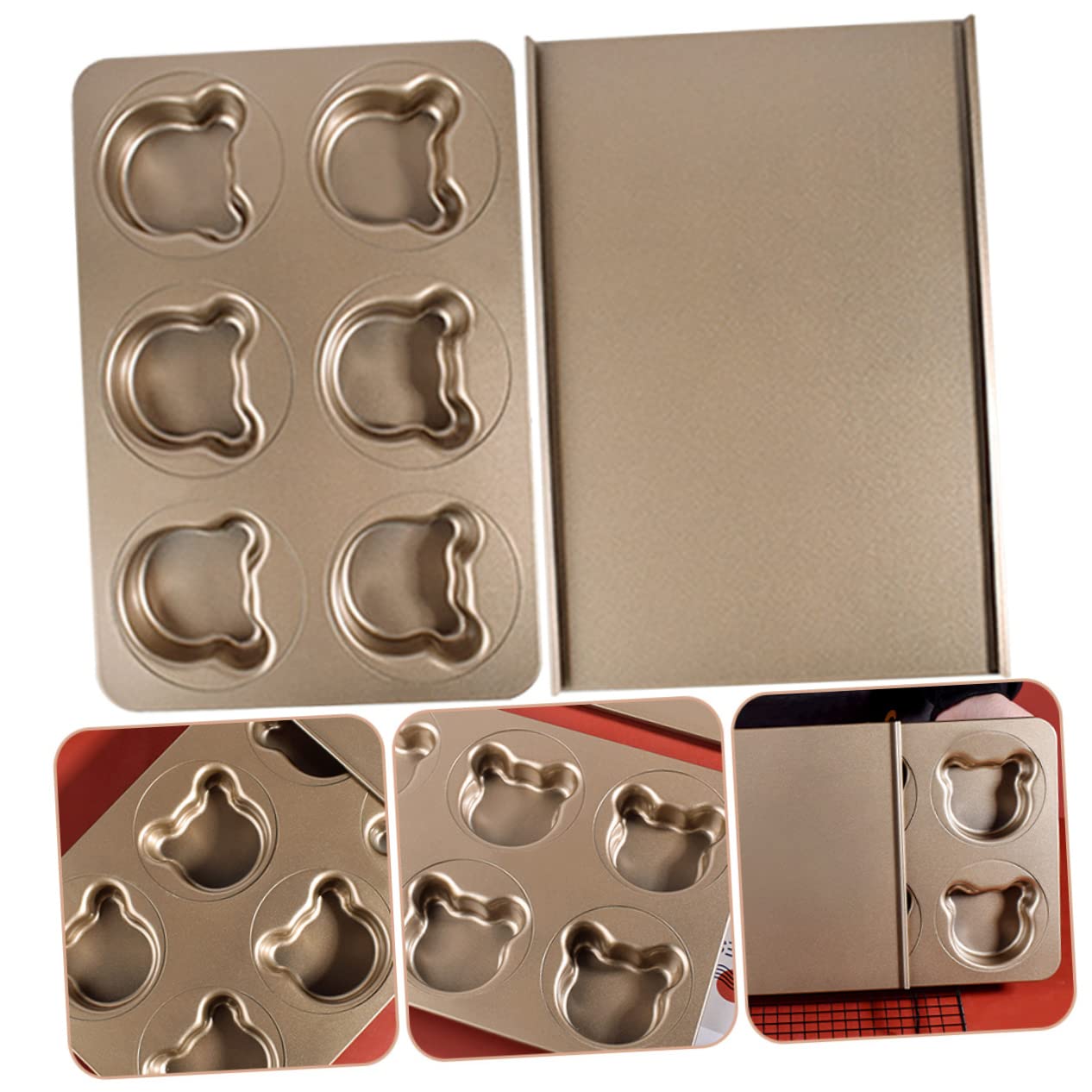 SHOWERORO 1ensemble Moule à Gâteau Métal Réutilisable Ours Pour Pâtisserie Pour Cookies Et Gâteaux Pratique Et Facile à Démouler