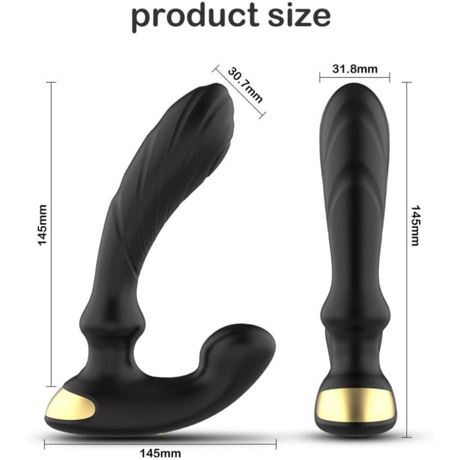 Estimulador de próstata, con 9 modos de funcionamiento y función de vibración, equipado con un vibrador flexible y un plug anal articulado