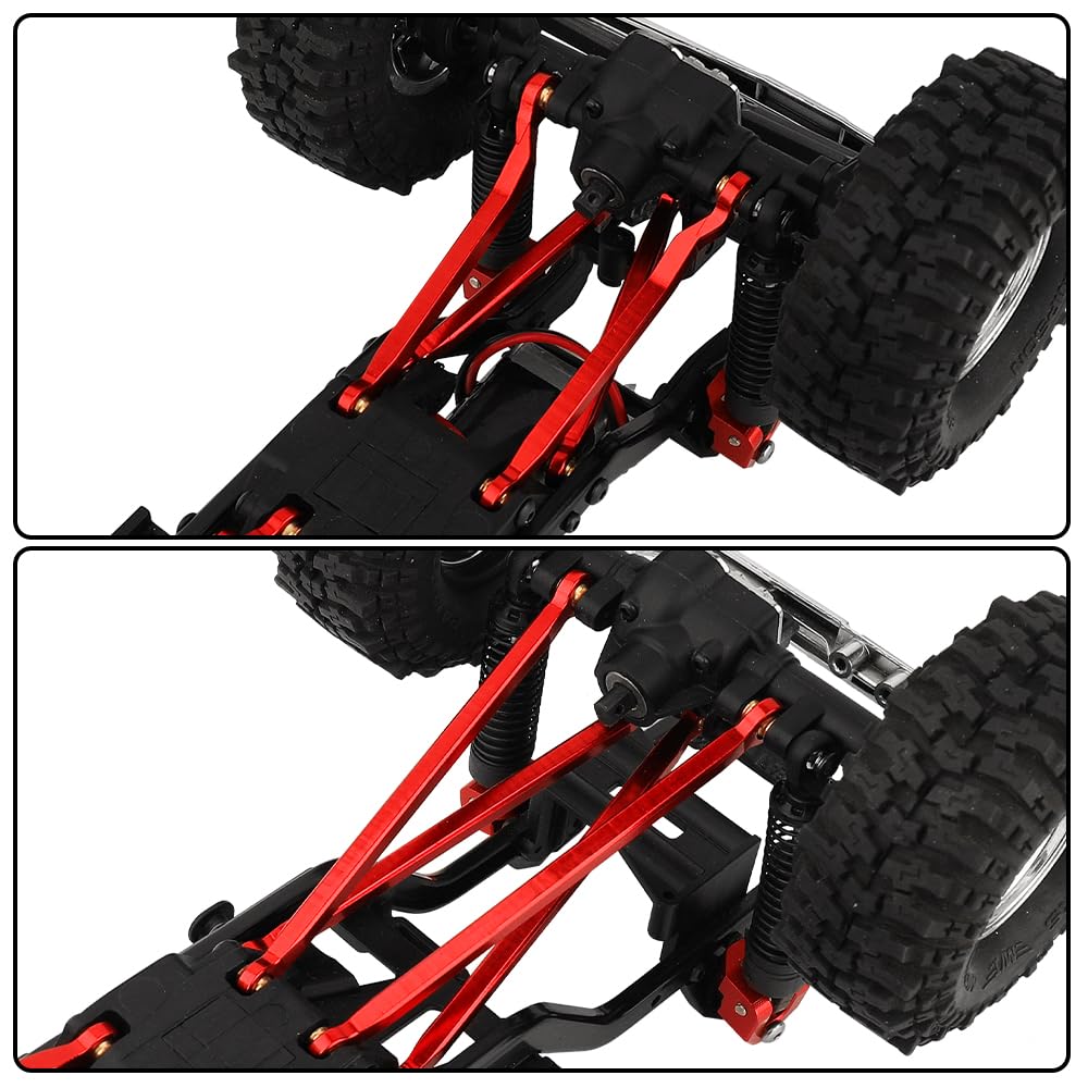 RCLIONS High Clearance Linkage Set For TRX4M K10 1/18 RC Crawler - Aluminum Suspension Upgrade Parts (Black)