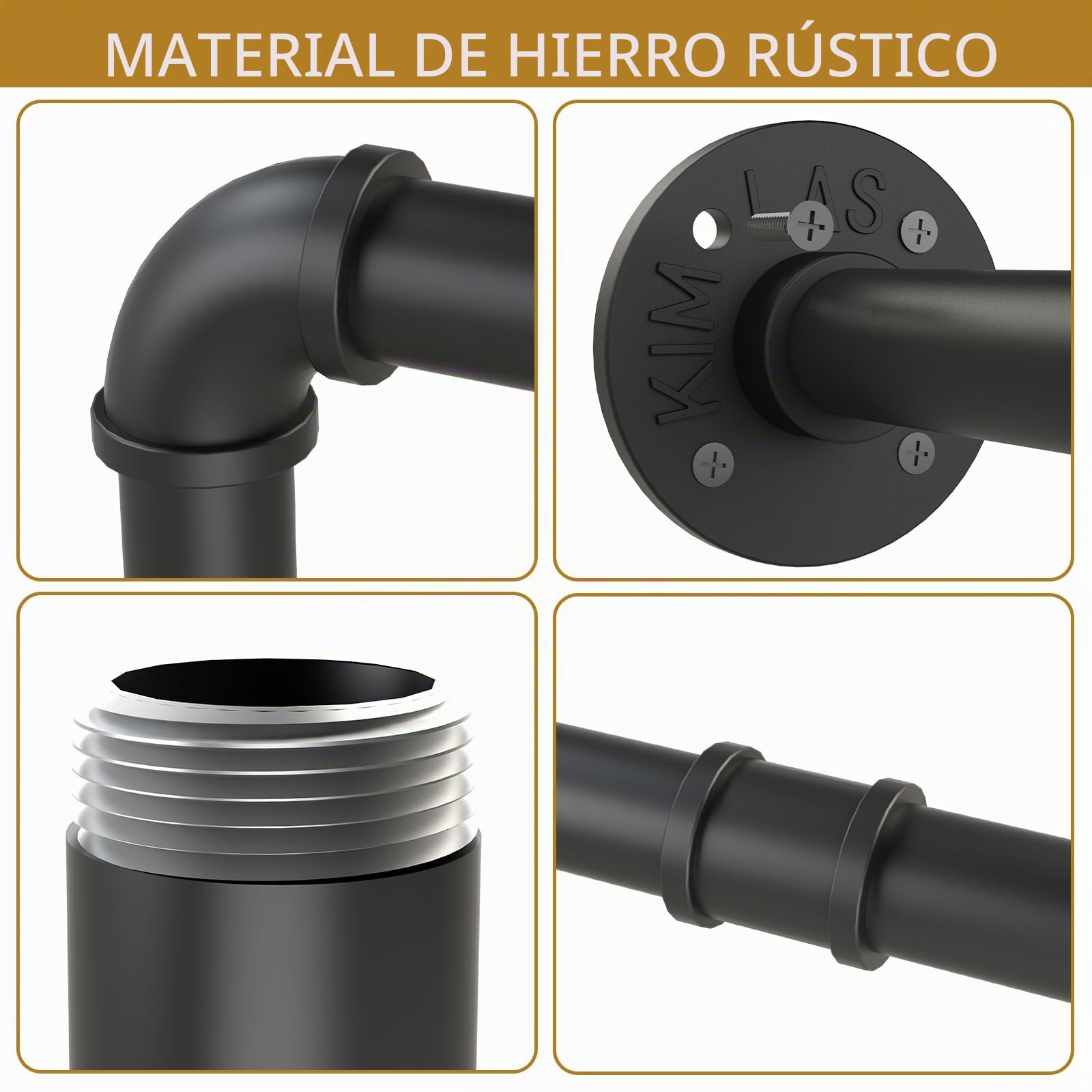 2 Pack Perchero para Pared Tipo L,Barra de Ropa,90×30cm,Negro | Vestidor Abierto,Percheros,Tubo Colgante Desmontable Industriales,Tubos de Hierro Desmontable, Fácil Montaje