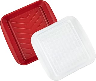 Tovolo Meat Marinating Container with Lid: 2-Piece Small BBQ Prep Tub for Grilling Steak, Veggies, Burgers - Dishwasher Safe 10.5 Inches