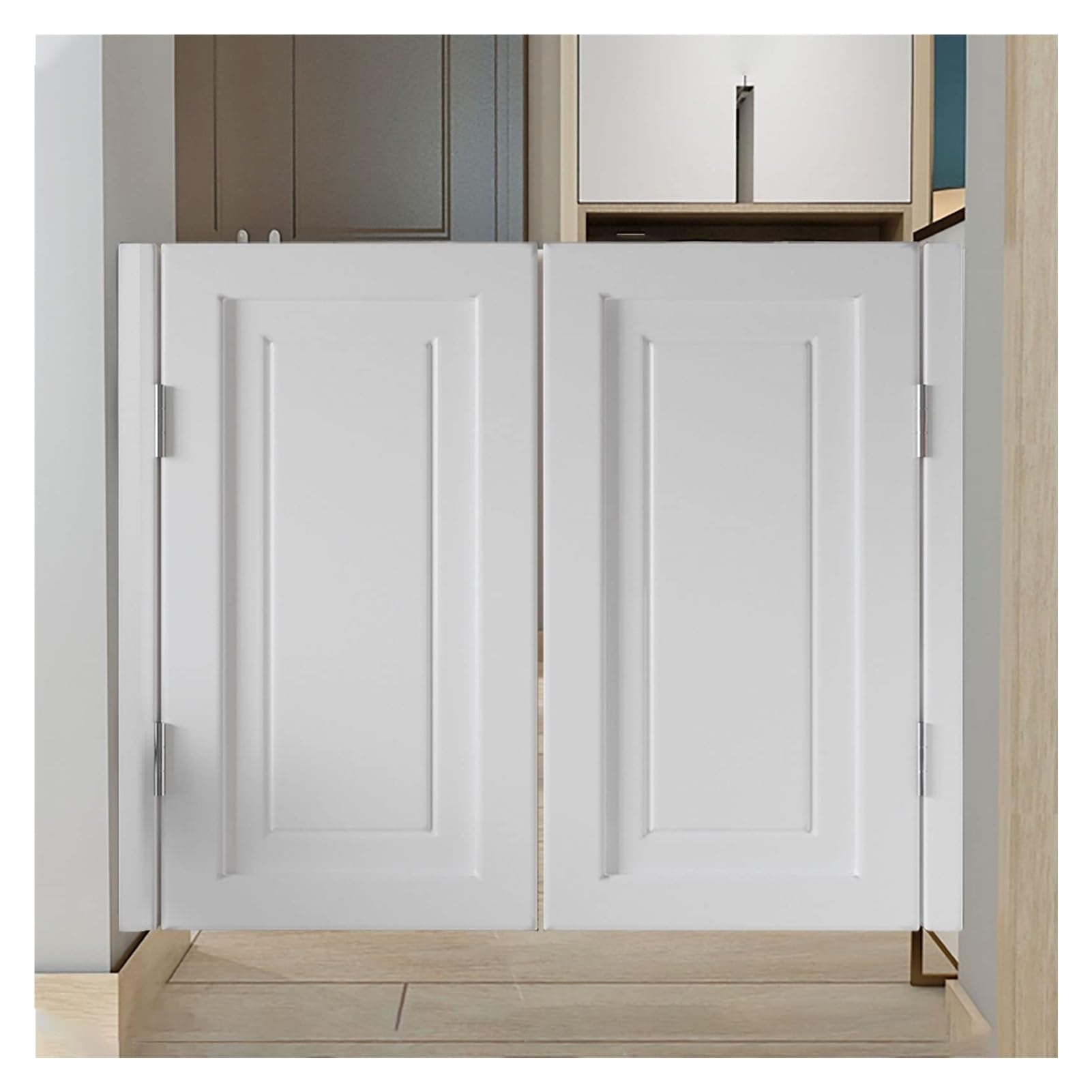 Porta A Mezza Vita caffè Bar Saloon Door con Cerniere Porta Saloon Legno Cucina Ristorante Partizione, per Cucina, Negozio, Divisorio D'ingresso, Pub,Bianca,90x90cm