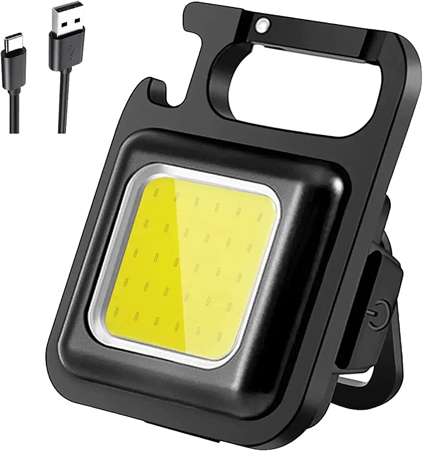 Aizdihar Small Flashlight, 800 Lumens Bright Rechargeable Keychain Flashlights,4 Light Modes Portable Pocket Light with Folding Bottle Opener and Magnet Base for Walking and Camping(Keychain)