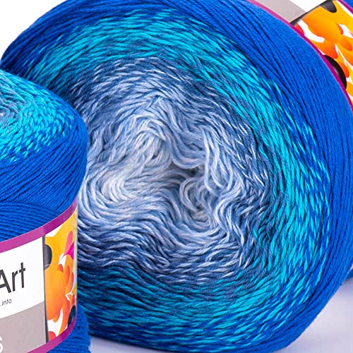 Image of Yarn Art YarnArt Flowers Yarn 55% Cotton 45% Acrylic 250gr 1094yds Multicolor Cotton Yarn Rainbow Crochet Yarn Spring Summer - 1 Fine Sport Skein (299)
