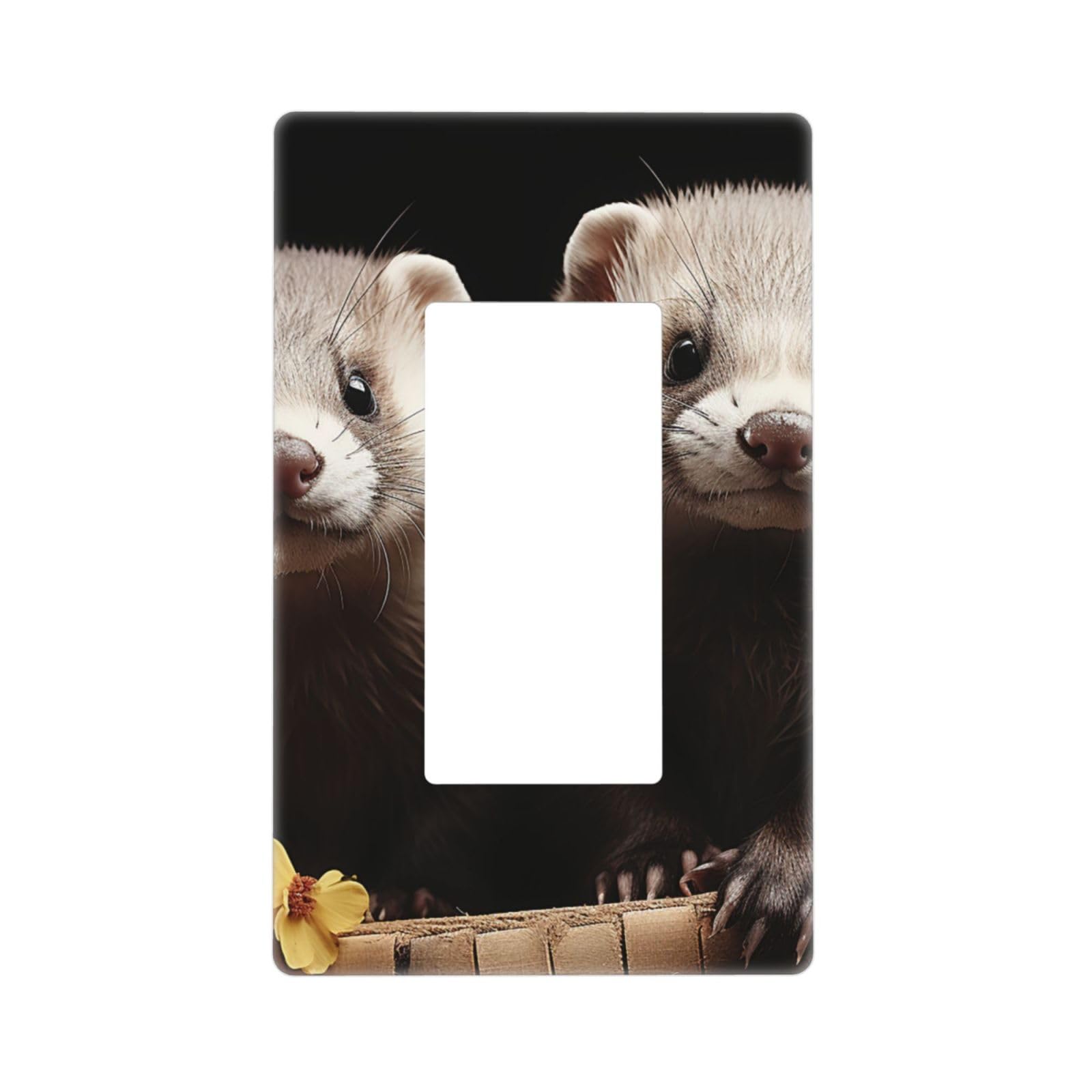 Ferrets Wall Plate Cover 1 Gang Light Switch Cover Decorative Single Duplex Wall Plates Standard Size Decorator Blank Electrical Switch Plate Cover for Electrical Outlets