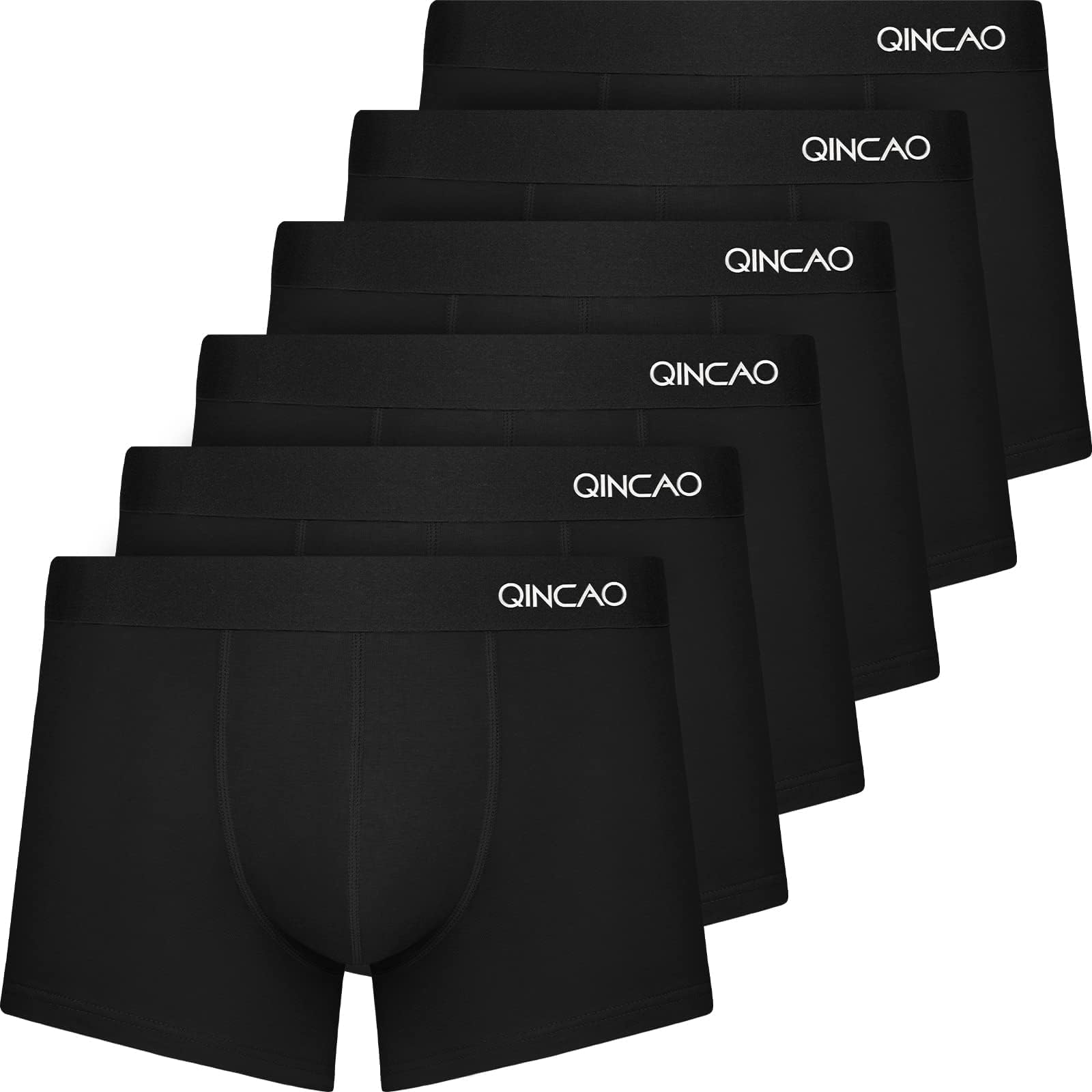 QINCAO Boxer Shorts Mens 6 Pack, No Itchy Labels, Cotton Underwear Retro Trunks, Underwear Gift Set