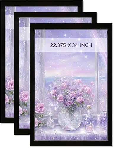 Miniatura 13 de THREELOVE Marco negro de 16 x 16 pulgadas, para fotos de 12 x 12 pulgadas con paspartú o 16 x 16 pulgadas sin paspartú, marco de fotos para montaje