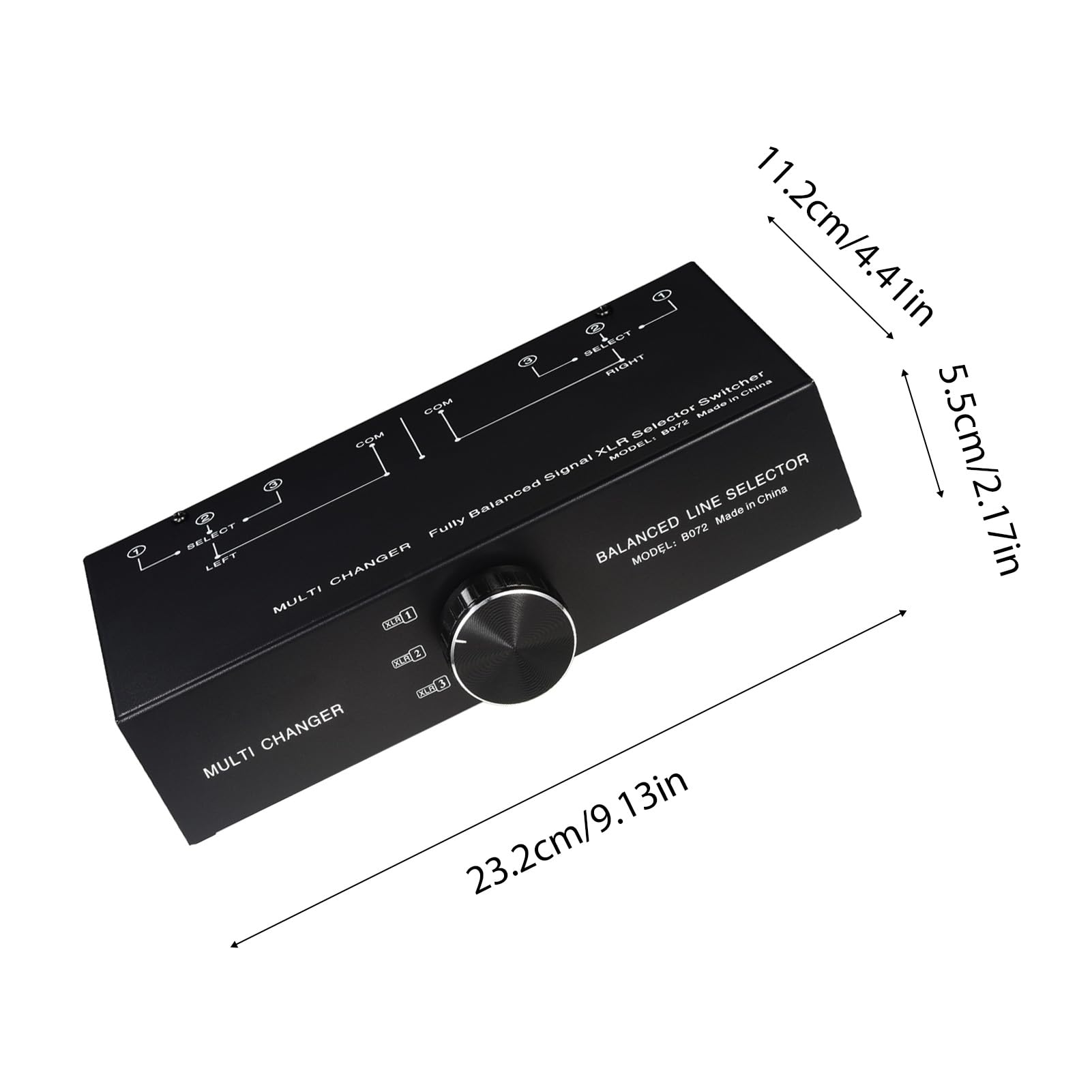 Przełącznik Balansu Stereo 3 w 1 Efektywne Pokrętło Obrotowe do Profesjonalnej Konfiguracji Dźwięku XLR Czarna Metalowa Konstrukcja do Wzmacniaczy Domowe Studia