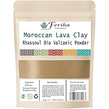 FERIHA Moroccan Rhassoul Bio Mineral Clay Powder &ndash; Natural Face, Body &amp; Hair Mask | Deep Cleansing, Revitalizes Skin &amp; Enhances Elasticity | 200g / 7oz