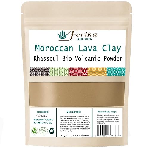 FERIHA Máscara de arcilla biológica marroquí Rhassoul