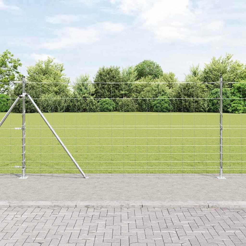 Poste de valla galvanizado, 50 x 1 m, acero galvanizado, para jardín y terraza