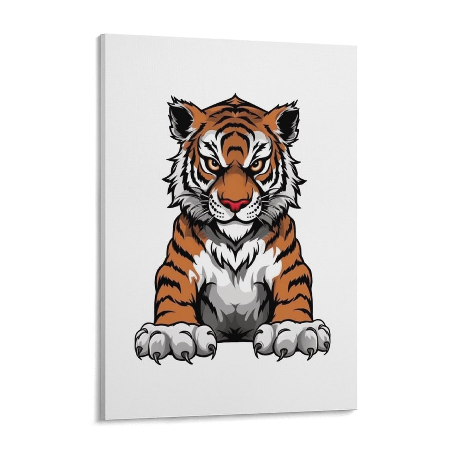 Tiger Head with Raised Paws Canvas Wall Art for Bedroom 18x24inch Canvas Prints Artwork for Walls Modern Picture Artwork Painting for Living Room Aesthetic Wall Paintings for Bathroom Kitchen