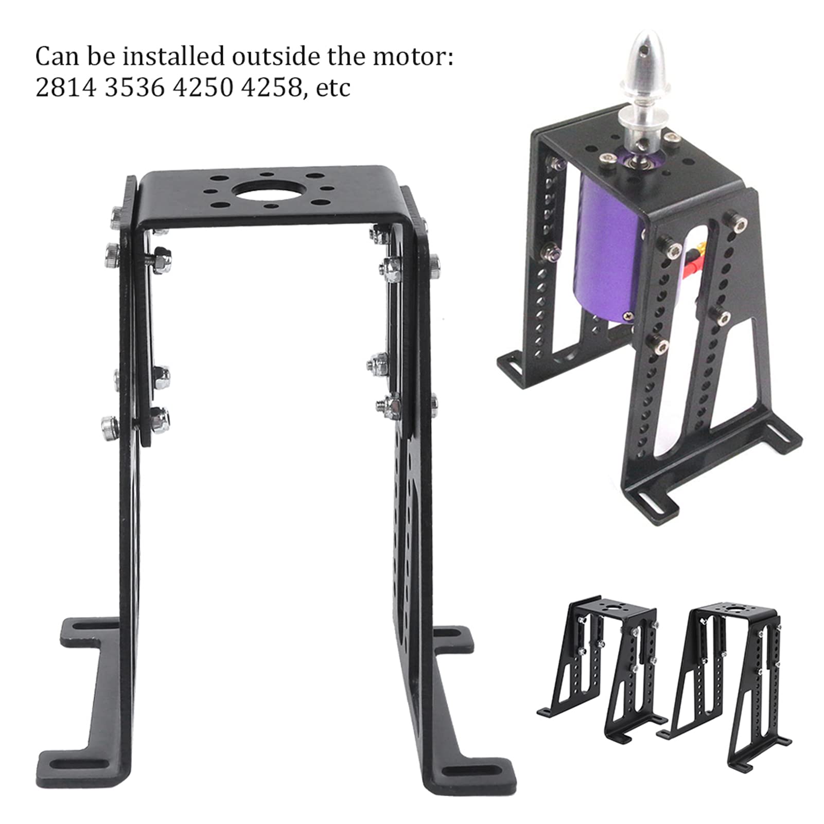 QANYEGN Model Airplane Motor Mounting, Aluminium Alloy Removable Bracket Model, Motor Mounting Support for RC Aircraft (Large)