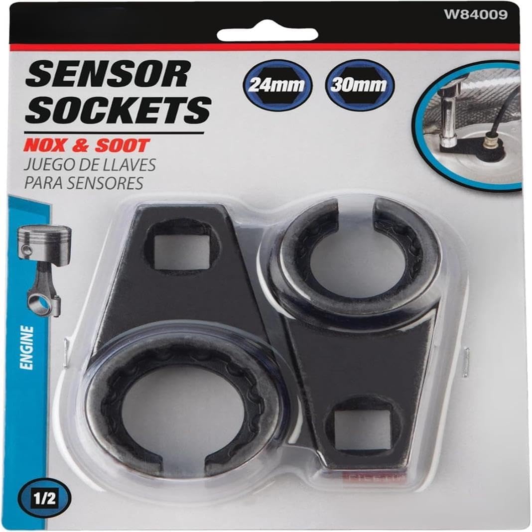 Crowfoot Sensor Wrench for 1/2" Hex Diesel NOx/Soot Sensors – Fits 6pt & 12pt Heads – Low Profile SP Grip for Exhaust & Emissions Work - W84009