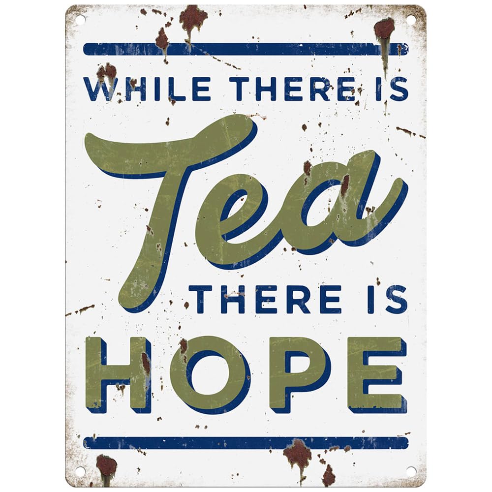 Metal Sign - Official Imperial War Museum (While there is TEA there is HOPE, 15 x 20 cm)