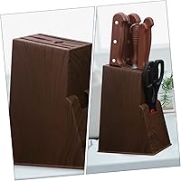 Vista 8 de Soporte de almacenamiento para cuchillos Herramientas para el hogar, soporte de cuchillos de grano de madera, bloque de cuchillos sin cuchillos
