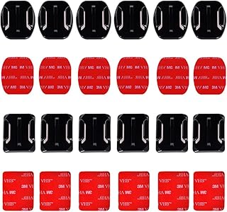Helmet Adhesive Sticky Mount Kit (12 Packs), MOUNTDOG Flat & Curved Helmet Stickers for GoPro Hero 11 10 9 8 7 6 5 4 Session AKASO DJI Apexcam, Camera Accessories Kit