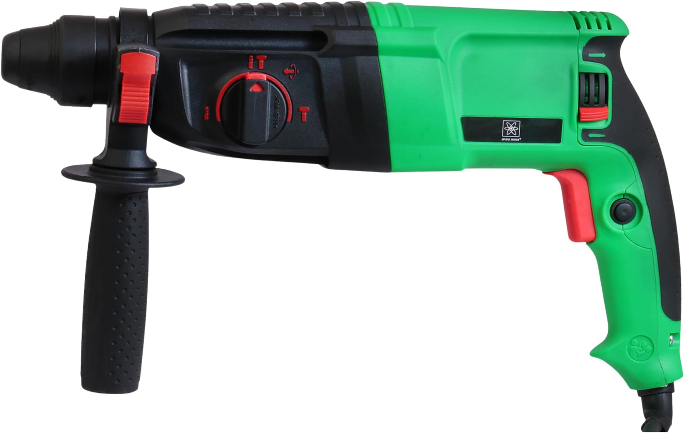 KHADIJA DIVINEPOWER 1200WATTS 26mm Reversible Rotary Hammer Drill SDS Plus with 3 Modes 3 Hammers Bits 2 Chisels (GREEN)