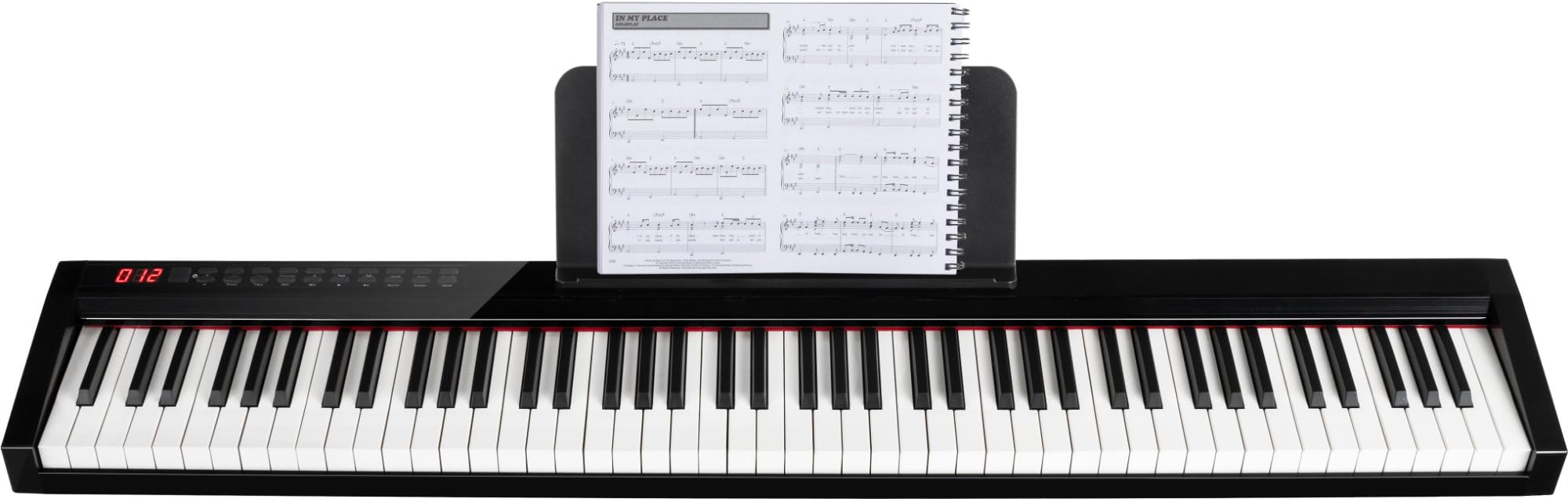 FunKey SP-588 Easy-Piano, Keyboard in Stagepiano-Optik, 128 Sounds | 88 Tasten in Standard-Größe mit Anschlagdynamik, Integrierter Li-Ion Akku mit 2200 mAh Kapazität, 128 Rhythmen, 15 Demo Songs