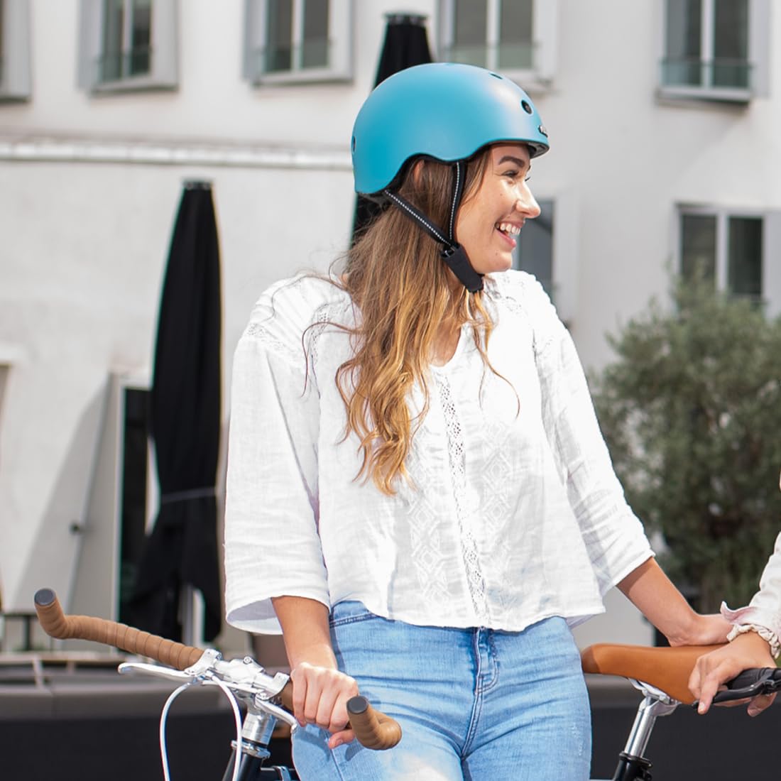 Melon »Sydney« Leichter und Cooler Fahrradhelm für Damen, Herren und Kinder mit maximalem Schutz Größe XL-XXL (52-58 cm) Blau Pastell Einfarbig …
