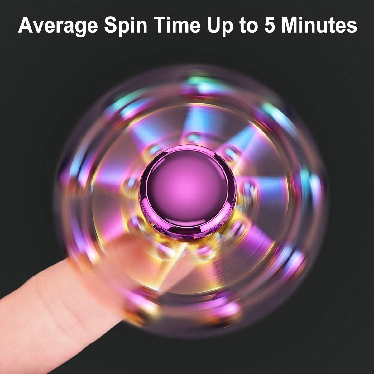 ATESSON Fidget Spinner Toy for Adults Kids 2 to 5 Min Spins Durable Stainless Steel Bearing High Speed Metal Material Hand Spinner Stress Relief Boredom Killing Time Toys for Boys Girls
