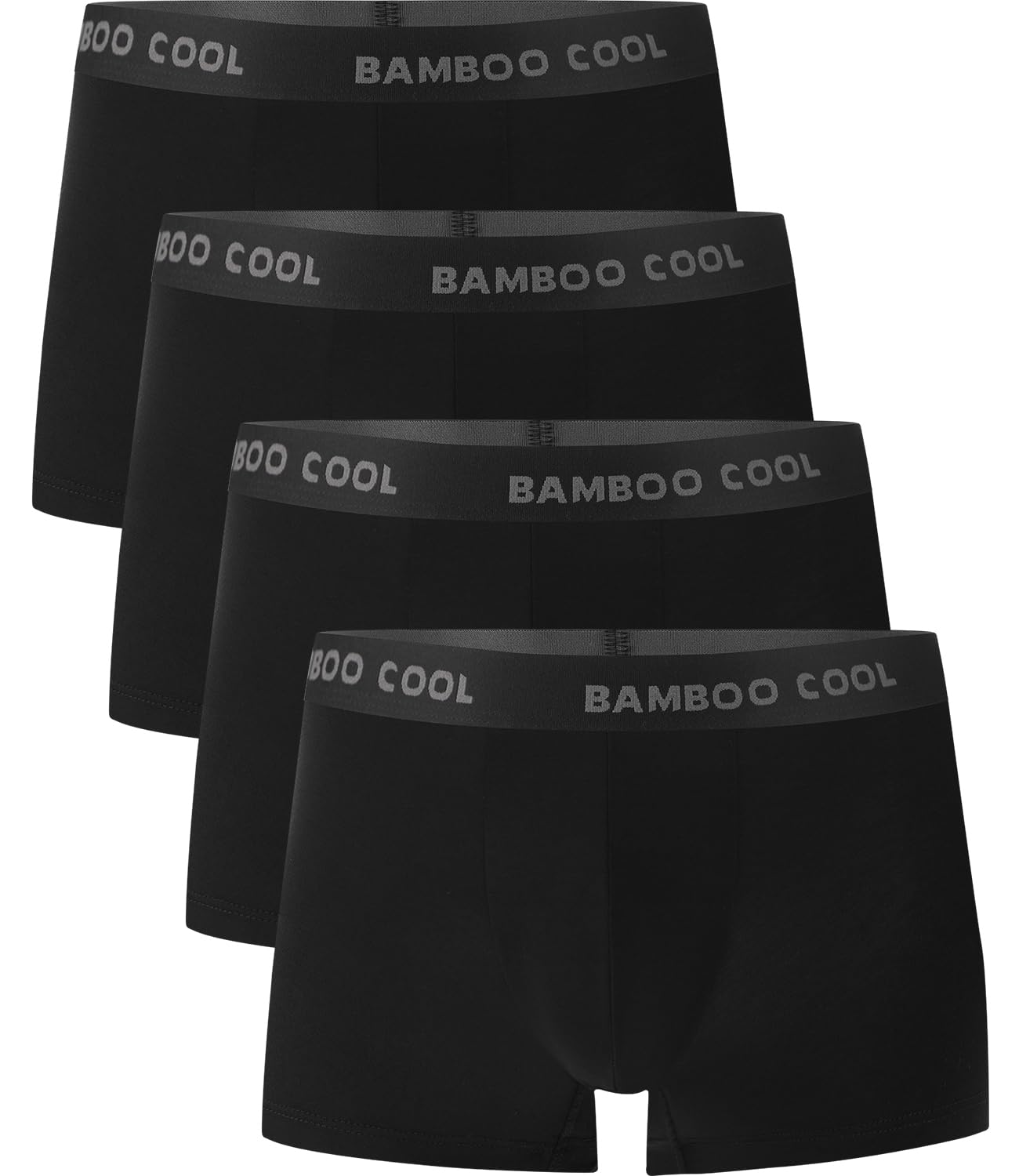 BAMBOO COOL Men’s Underwear boxer briefs Soft Comfortable Bamboo Viscose Underwear Trunks (4 Pack)
