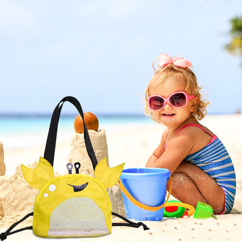 Borsa Da Spiaggia Pieghevole A Forma Di Granchio Per Bambini - Retina Giocattoli In PVC Per Sabbia E Conchiglie - Tracolla Regolabile Per Il Mare