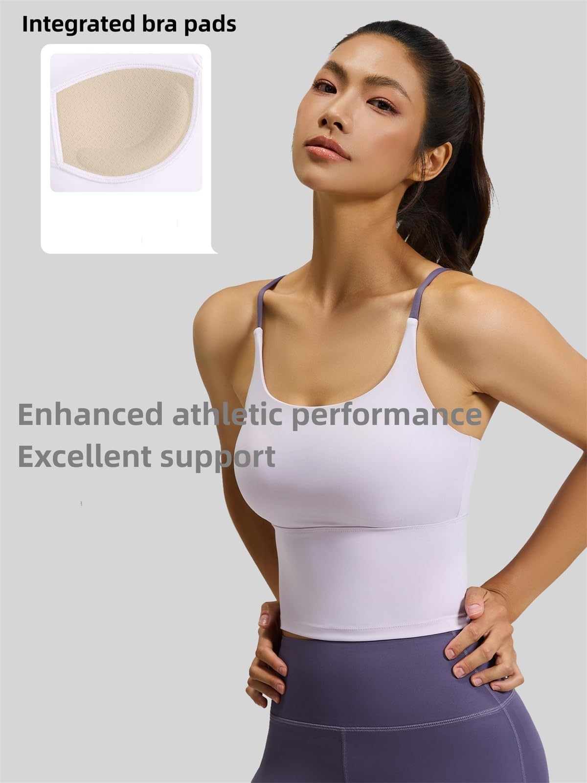 ZXQUEGF Biustonosz sportowy Criss Cross Tank Criss Cross Back Biustonosz sportowy Zwykły podkoszulek do ćwiczeń na siłownię
