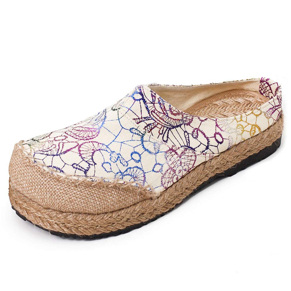 fereshteWomens Mule Breathable Flat Espadrilles Shoes, Splited