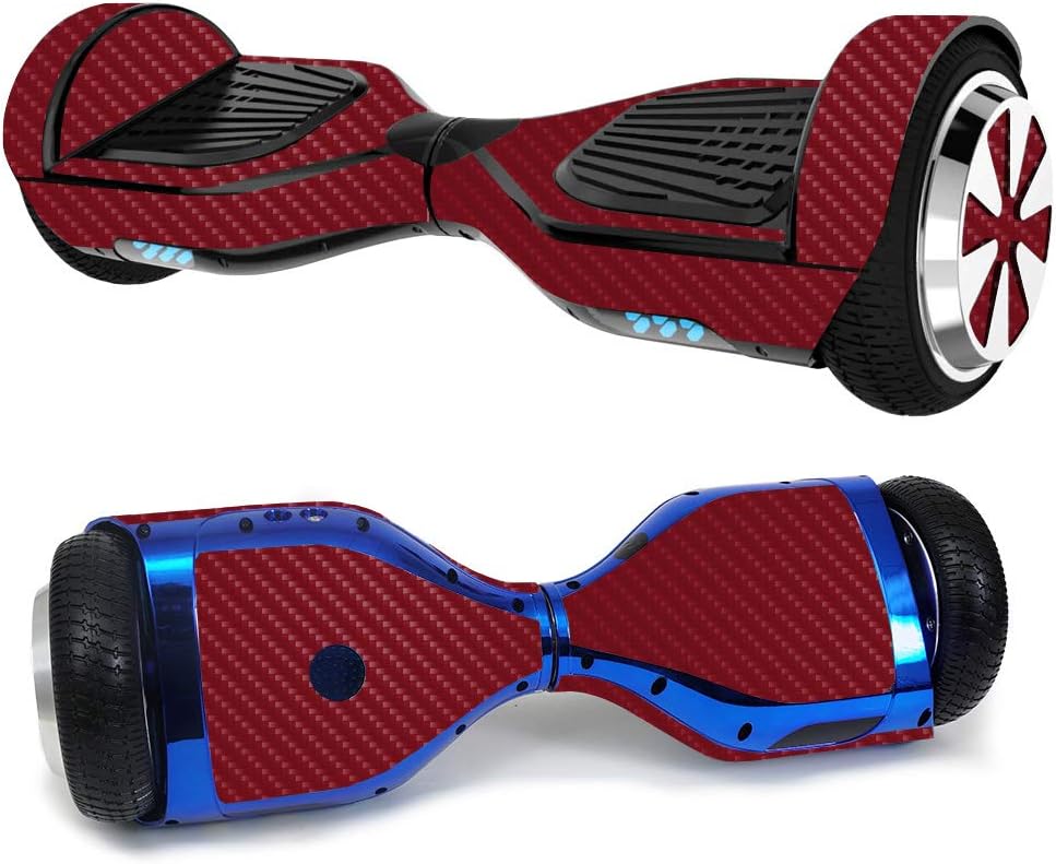 MightySkins Carbon Fiber Skin for Ultra Hoverboard - Burgundy | Protective, Durable Textured Carbon Fiber Finish | Easy to Apply, Remove, and Change Styles | Made in The USA