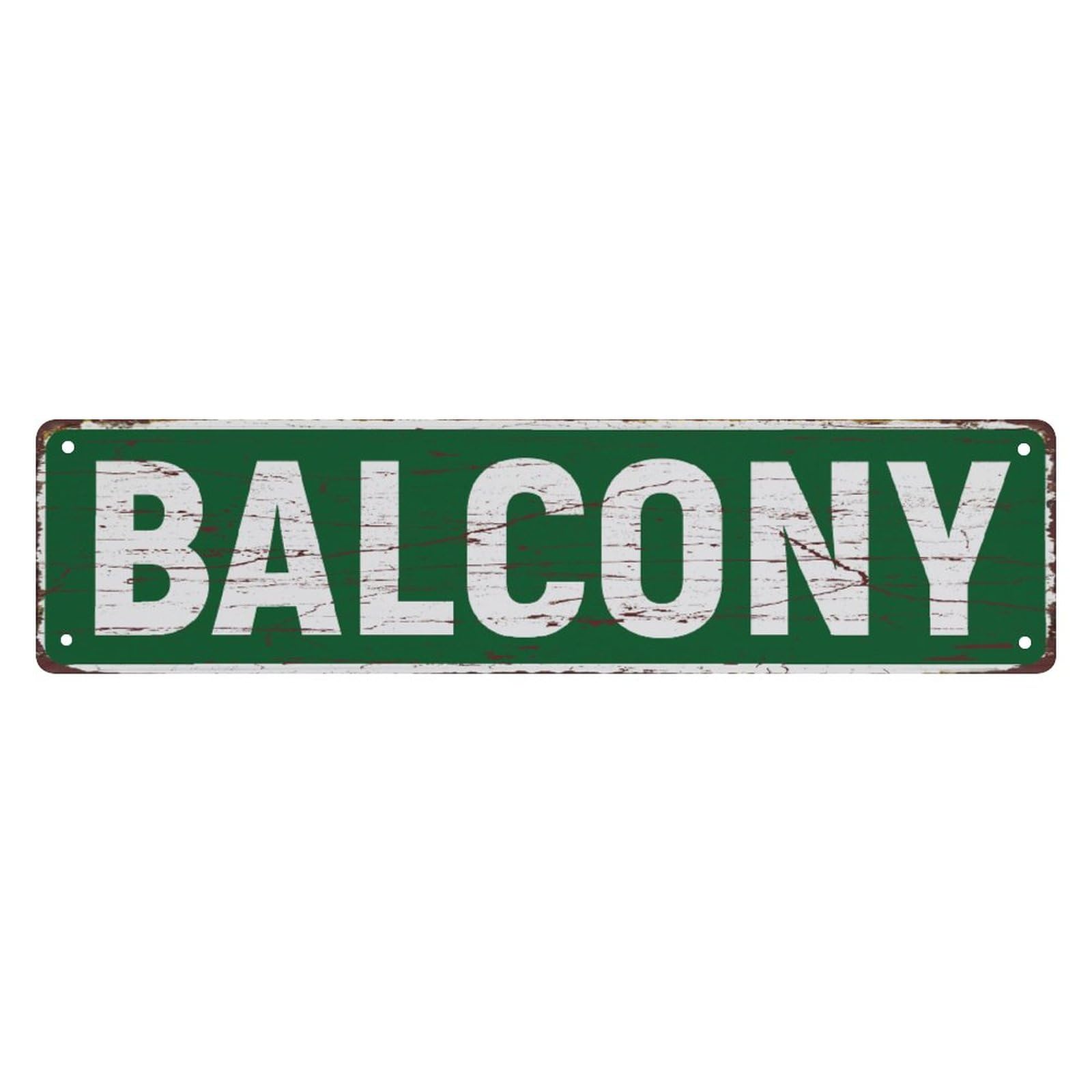 Peiyeety A010 Vintage Metal Tin Sign Decorative Wall Art Balcony Themed Street Sign, Rustic Style, Durable Waterproof Rustproof, For Home, Apartment, Patio, Easy To Mount, 4X16 Inch