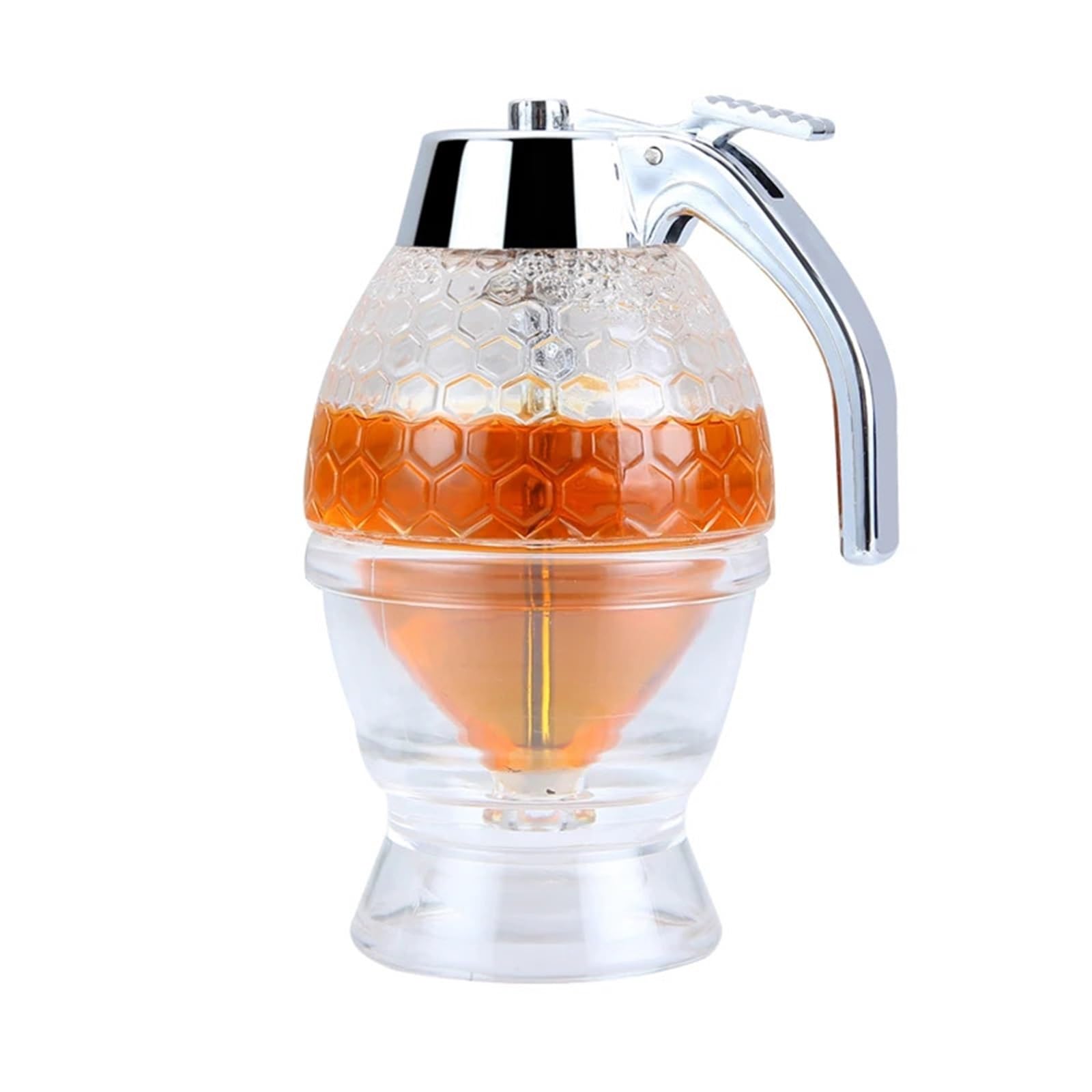 EnxJire Honey Dispenser 200ml Squeeze Bottle Honey Jar Container Bee Drip Dispenser Kettle Storage Pot Stand Holder Juice Syrup Cup Kitchen Accessories
