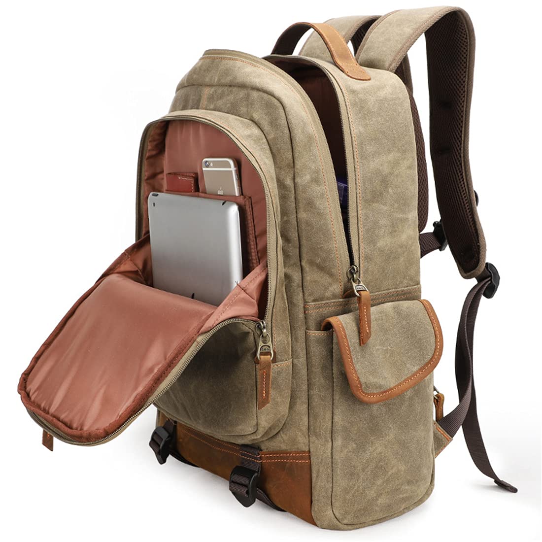 Plecak na kamerę, Canvas Camera Case, Z Uczewnikiem Tripodoodporna Worka do kamery Kompatybilny dla fotografa,Army green