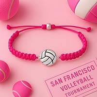 Vista 7 de Sportybella Volleyball Charm Bracelet- Adjustable Bracelets with Volleyball Charm. Ideal Volleyball Gifts & Souvenir for Volleyball Players. Unisex