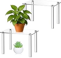 Vista 11 de 1 soporte de exhibición de acrílico extra grande de 16 pulgadas, soporte rectangular de acrílico de 4 patas, soporte para plantas de acrílico