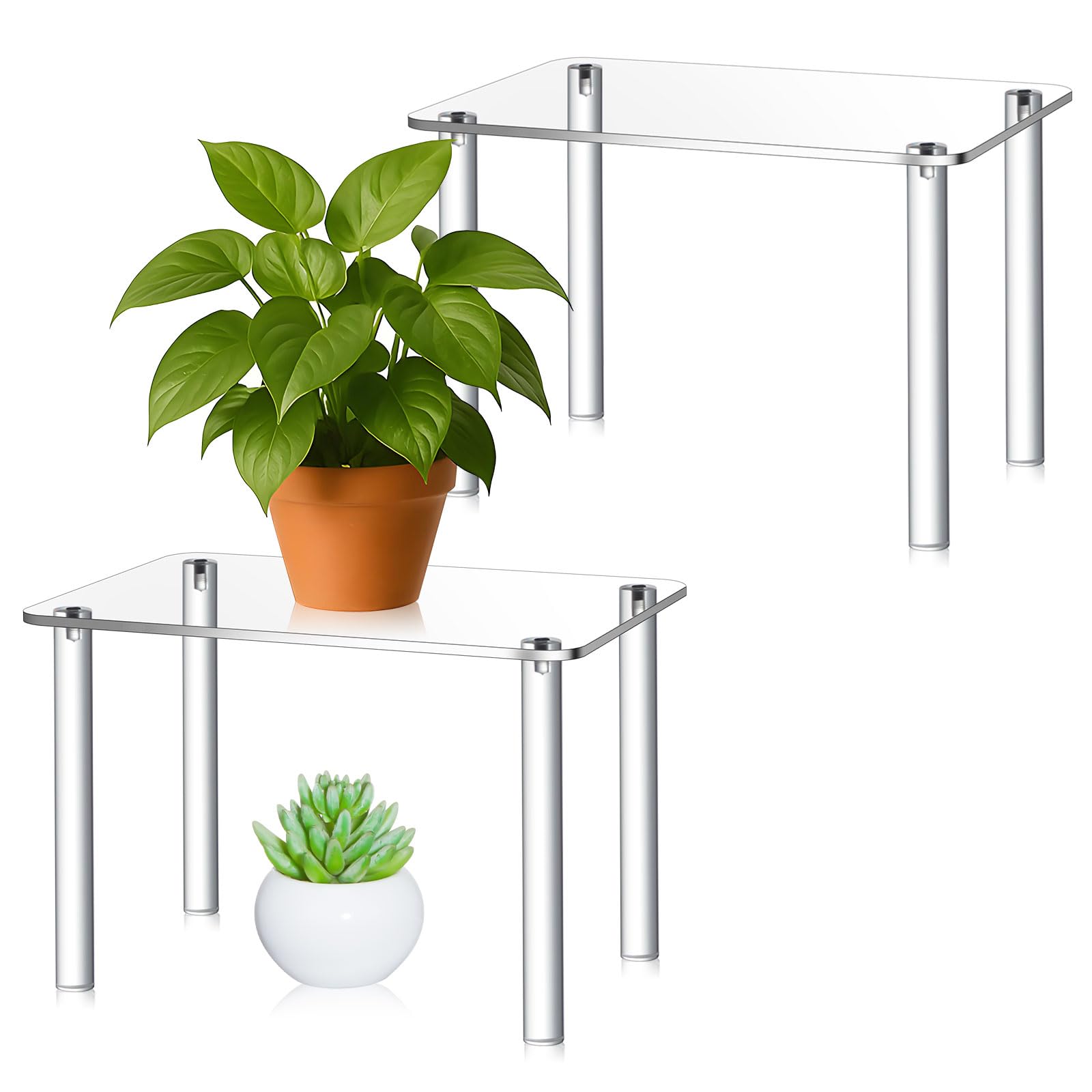 Photo 1 of RattanView 12 Inch Acrylic Risers Display Stands 4-leg Plant Stand
