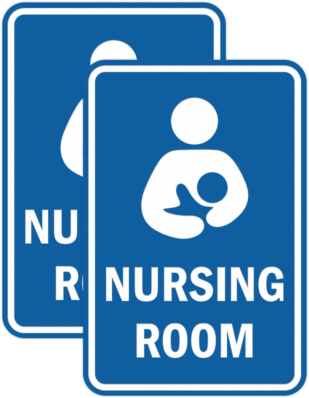 Portrait Round Nursing Room Sign with Adhesive Tape, Mounts On Any Surface, Weather Resistant, Indoor/Outdoor Use (Blue) - Large (2 Pack)