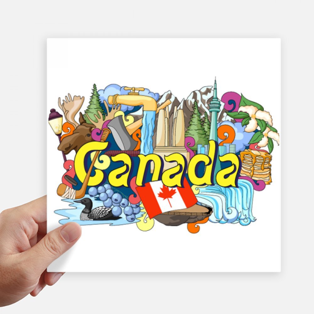 Autocollant Canada multicolore haute définition format carré 20cm pour carrosserie moto x4