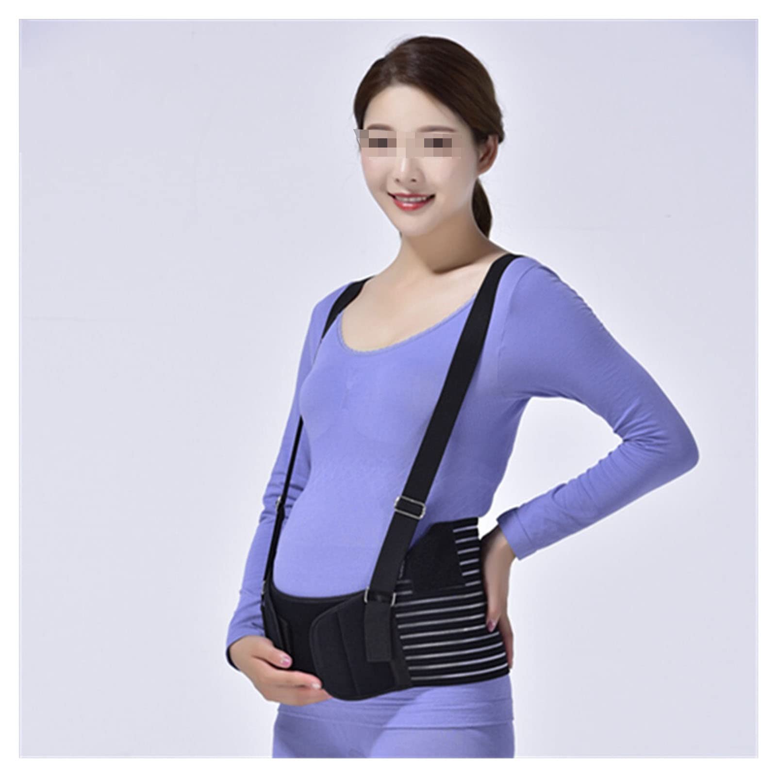 Generic Schwangere Frauen Gürtel Hängen Schultergurt Mutterschaft Bauchbänder Bauchstütze Bauchband Rückenstütze Pränatalschutz for Schwangerschaft Bauchstütze 22.6.30 (Color : Black, Size : X-Large)