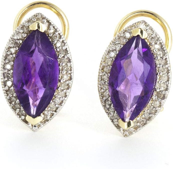 Galaxy Gold GG 3.6 Carat 14k Solid Gold Hayworth Amethyst Diamond Earrings - Image 3